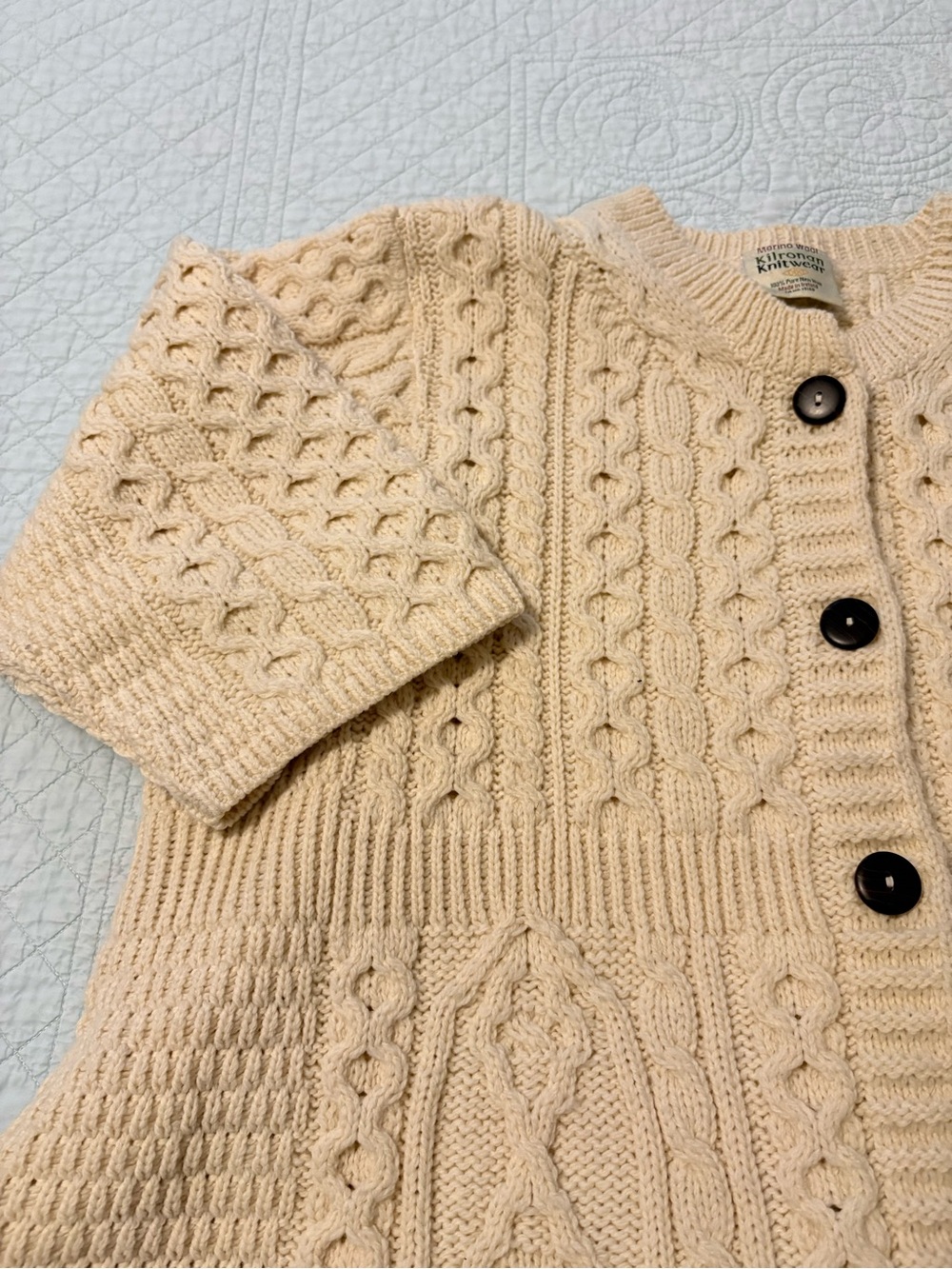 Aran merino wool cardigan. Size XXL. - Picture 2 of 9